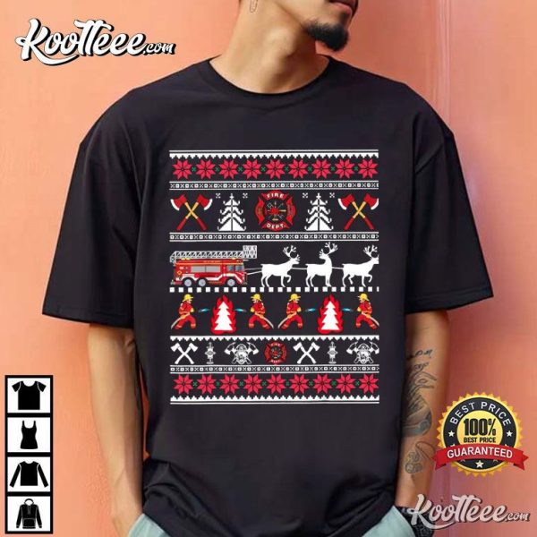 Firefighter Ugly Christmas T-Shirt