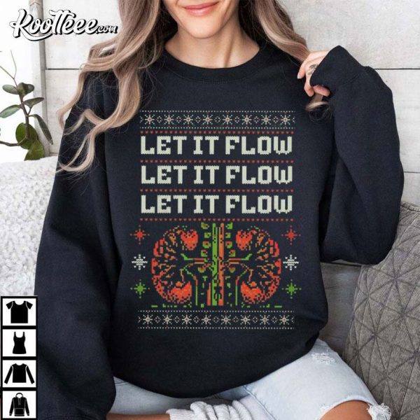 Urology Let It Flow Nurse Gift Ugly Christmas T-Shirt