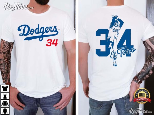 Fernando Valenzuela El Toro Dodgers Baseball 34 T-Shirt