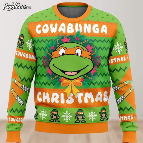 Cowabunga Michelangelo Teenage Mutant Ninja Turtles Christmas Ugly Sweater