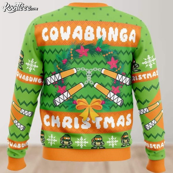 Cowabunga Michelangelo Teenage Mutant Ninja Turtles Christmas Ugly Sweater