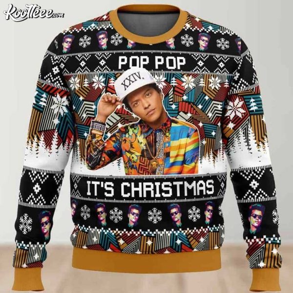 Bruno Mars Pop Pop It’s Christmas Ugly Christmas Sweater