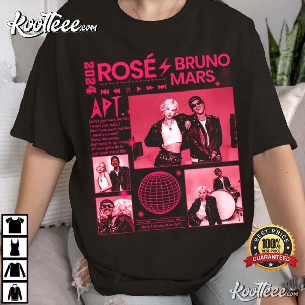 Retro Rose Bruno Mars APT Graphic T-Shirt