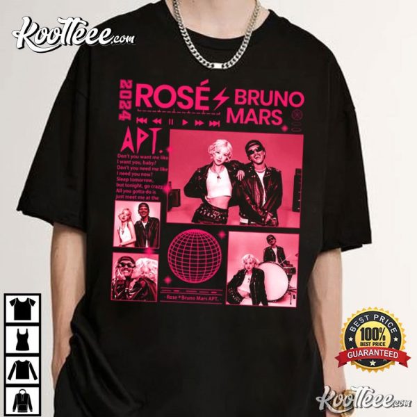 Retro Rose Bruno Mars APT Graphic T-Shirt