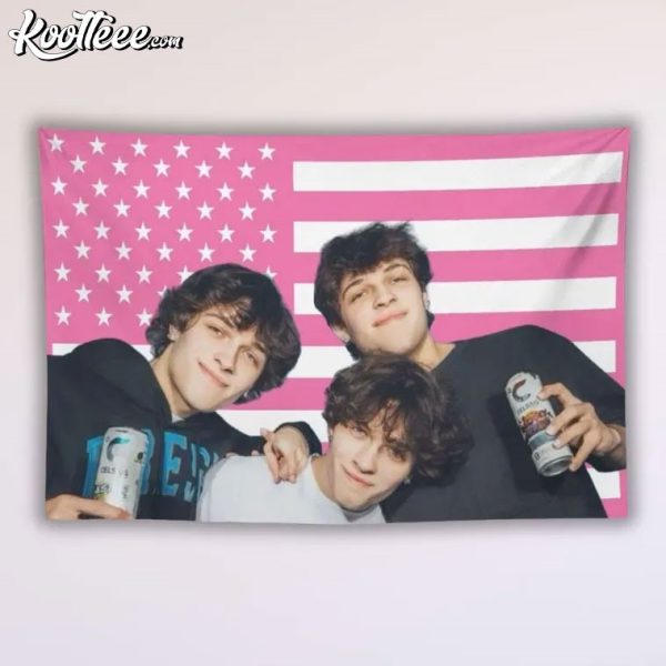 Sturniolo Triplets Pink America Flag Wall Tapestry