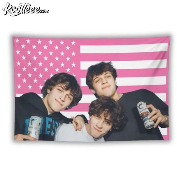 Sturniolo Triplets Pink America Flag Wall Tapestry