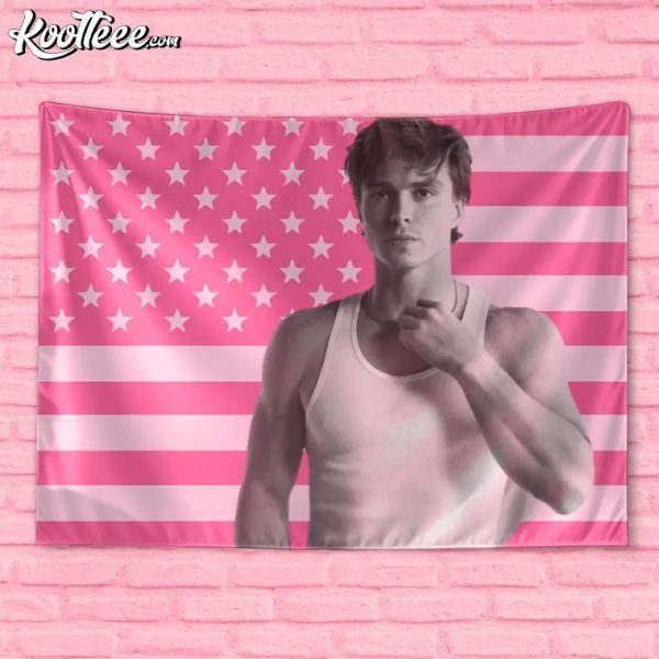 Nicholas Chavez Pink USA Flag Wall Tapestry