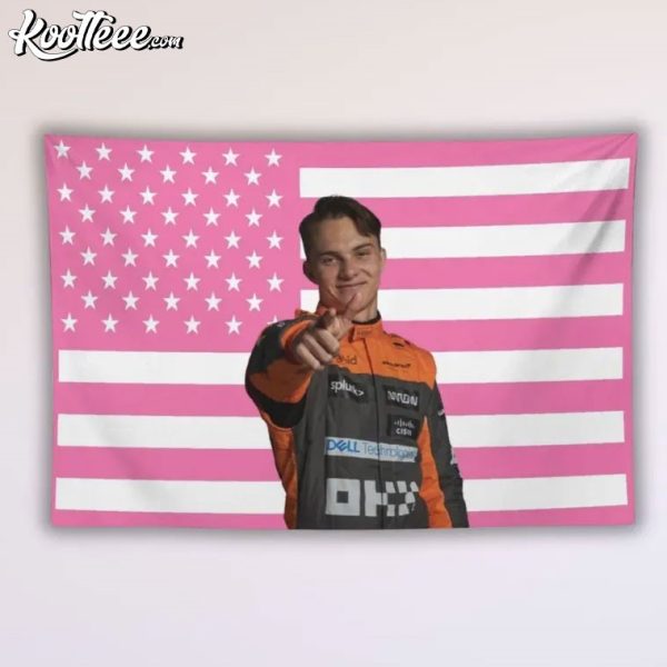 Lando Norris Pink American Flag Wall Tapestry