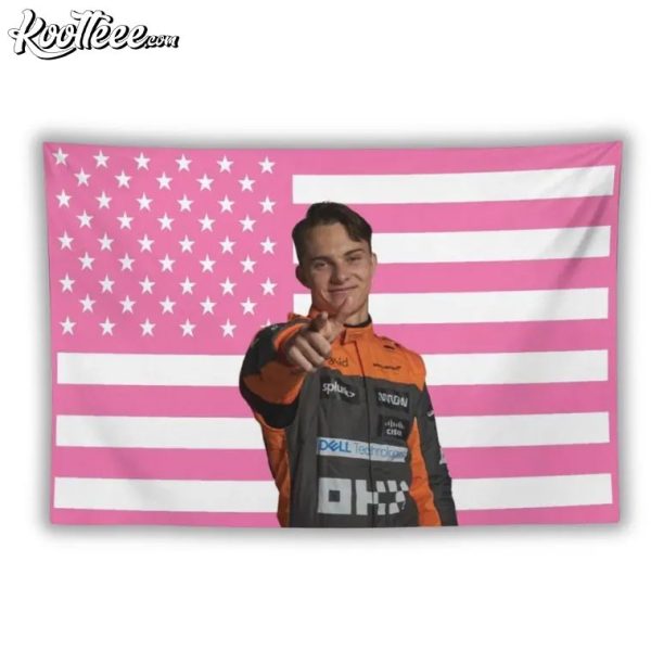 Lando Norris Pink American Flag Wall Tapestry