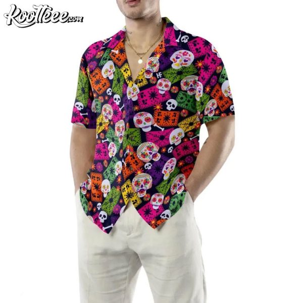 Mexican Skull Pattern Hawaiian Shirt