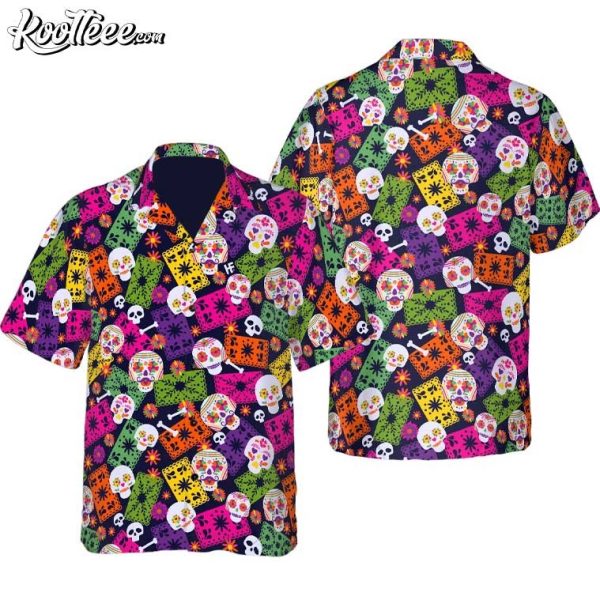 Mexican Skull Pattern Hawaiian Shirt