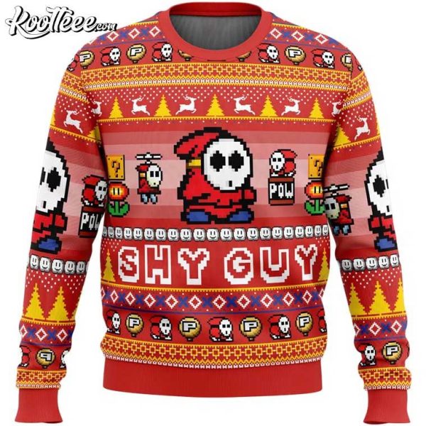 Shy Guy Mario Bros Ugly Christmas Sweater