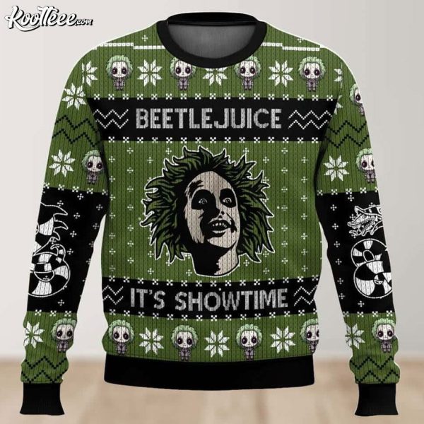 Beetlejuice It’s Show Time Ugly Christmas Sweater