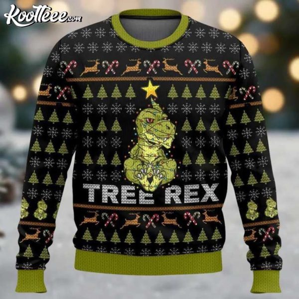 Funny T-Rex Christmas Tree-Rex Ugly Sweater