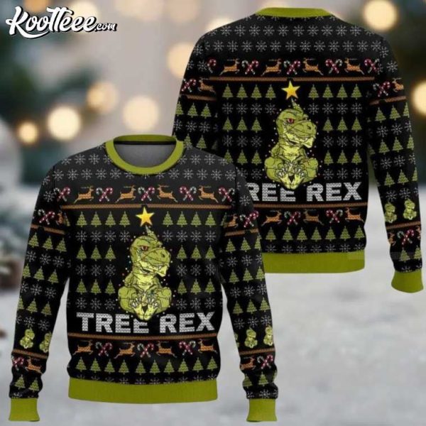 Funny T-Rex Christmas Tree-Rex Ugly Sweater