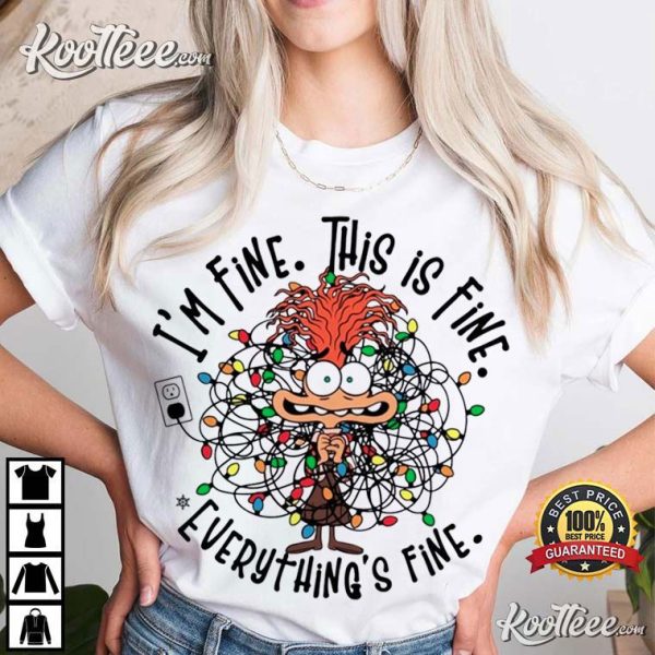 Anxiety Everything Is Fine Inside Out Christmas T-Shirt