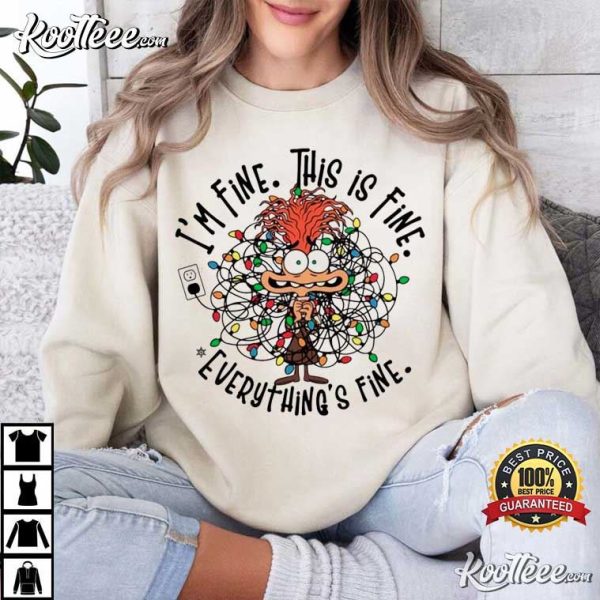 Anxiety Everything Is Fine Inside Out Christmas T-Shirt