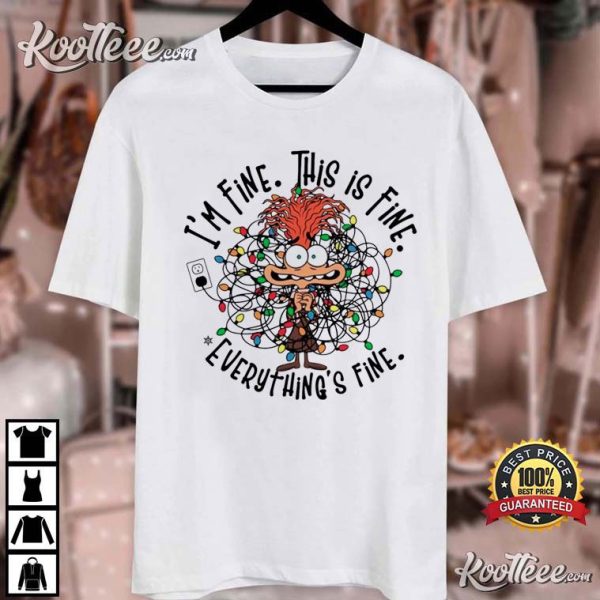 Anxiety Everything Is Fine Inside Out Christmas T-Shirt