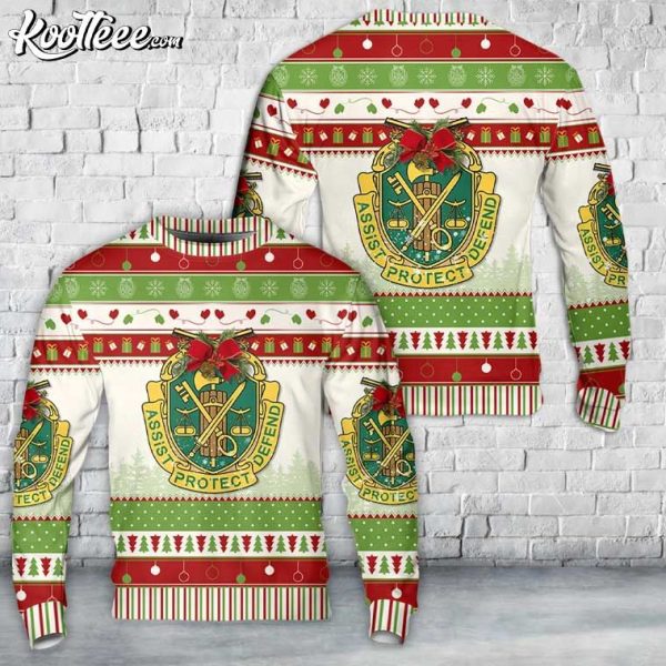 Us Army Military Police Regimental Crest Ugly Christmas Sweater