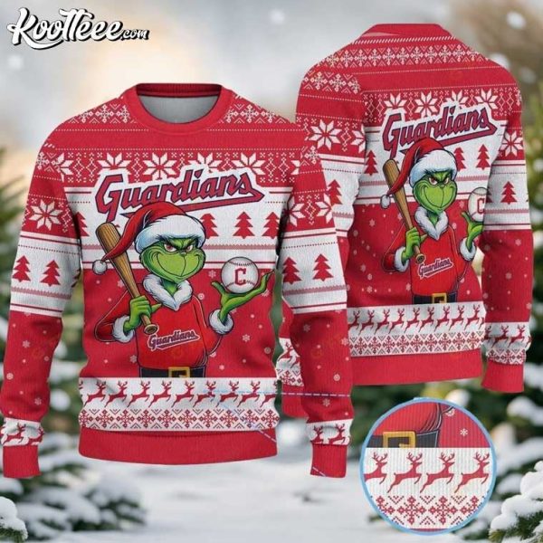 Cleveland Guardians Christmas Grinch Santa Ugly Sweater