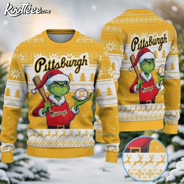 Pittsburgh Pirates Christmas Grinch Santa Ugly Sweater