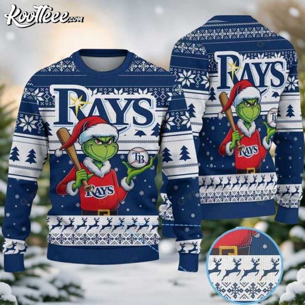 Tampa Bay Rays Christmas Grinch Santa Ugly Sweater