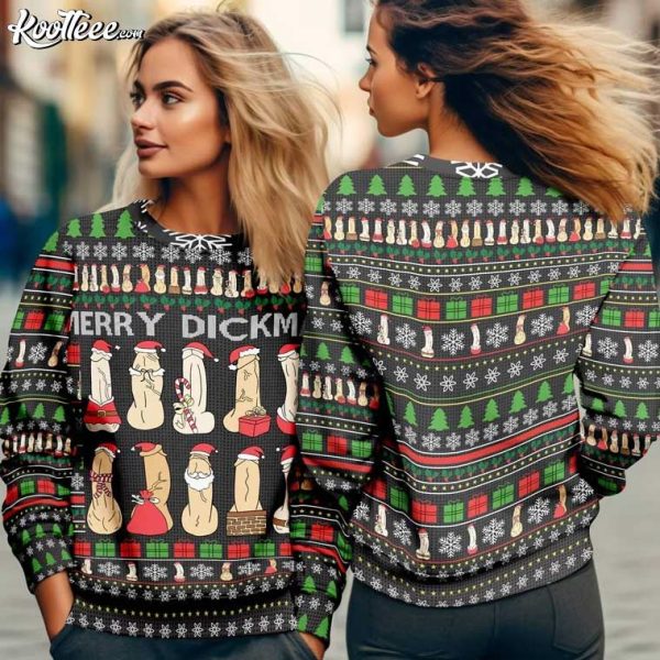 Merry Dickmas Naughty Ugly Christmas Sweater