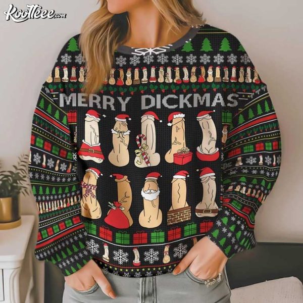 Merry Dickmas Naughty Ugly Christmas Sweater