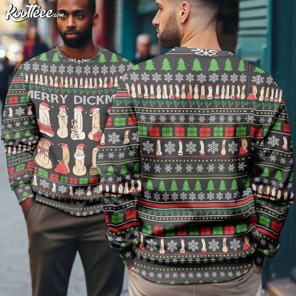 Merry Dickmas Naughty Ugly Christmas Sweater