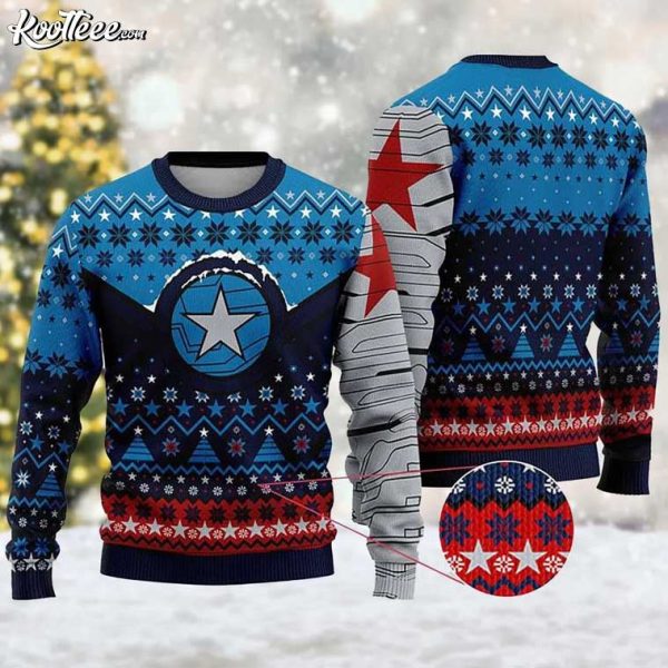 Winter Soldier Superhero Ugly Christmas Sweater