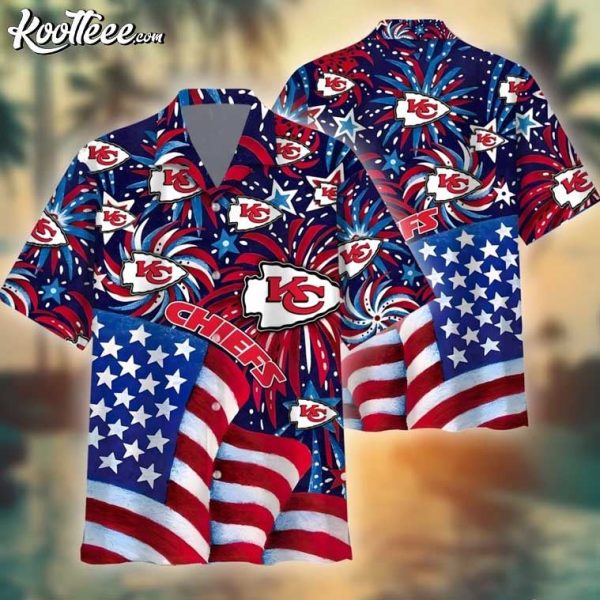 Kansas City Chiefs NFL Team American Flag Hawaiian Shirt