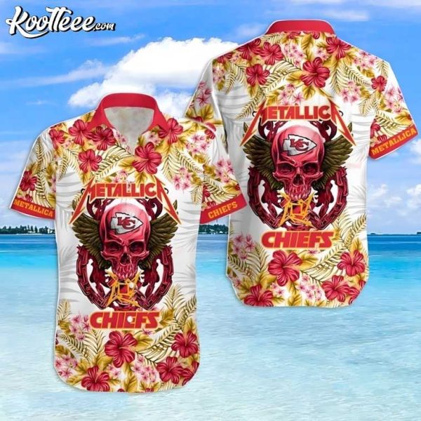 NFL Kansas City Chiefs Metallica Flower Hawaiian Shirt