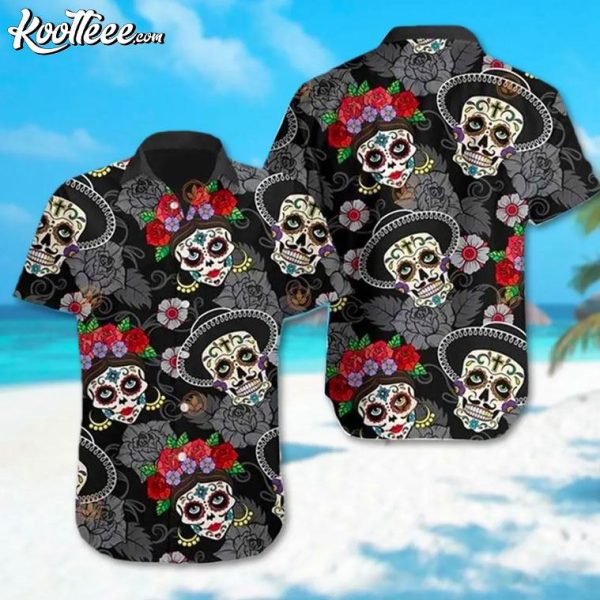 Sugar Skull Dia De Los Muertos Mexico Hawaiian Shirt