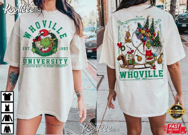 Vintage Whoville University Est 1957 Grinchmas T-Shirt