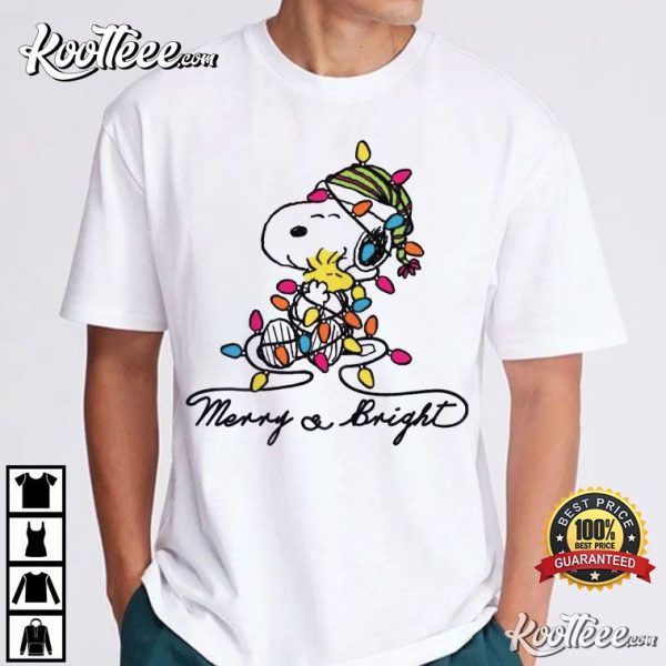 Snoopy Merry And Bright Christmas Gift T-Shirt