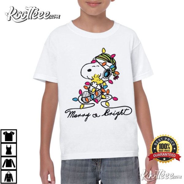 Snoopy Merry And Bright Christmas Gift T-Shirt