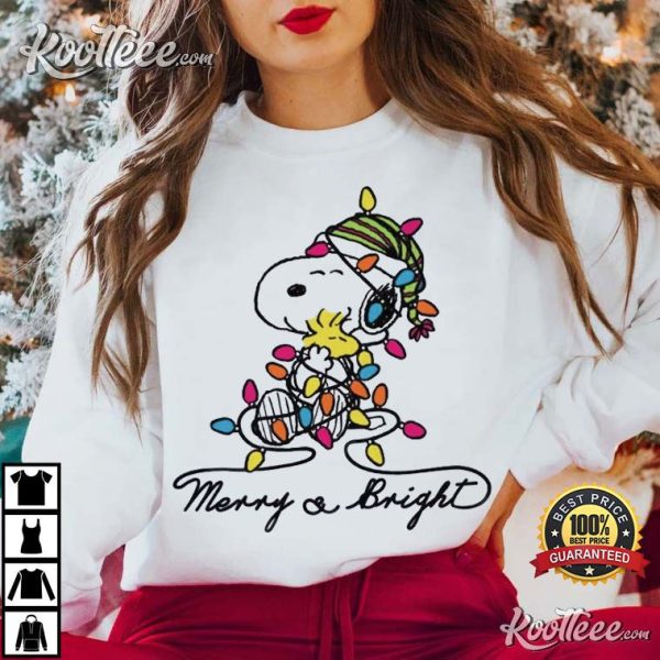 Snoopy Merry And Bright Christmas Gift T-Shirt