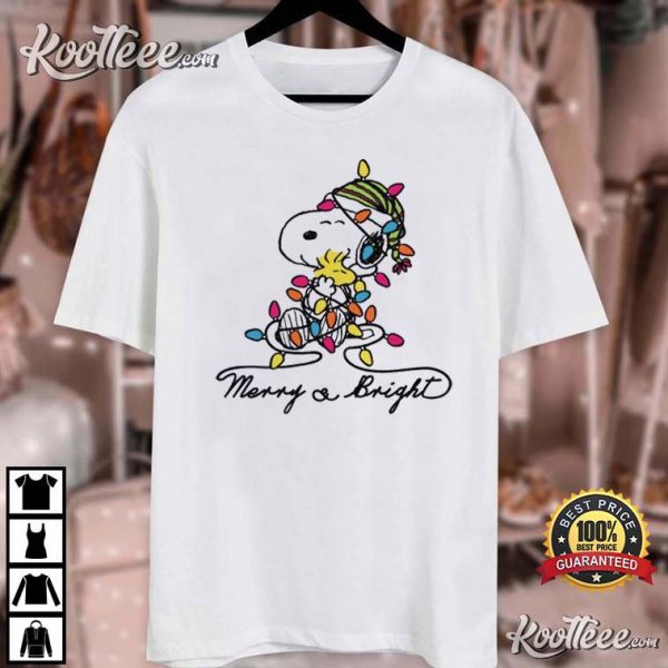 Snoopy Merry And Bright Christmas Gift T-Shirt