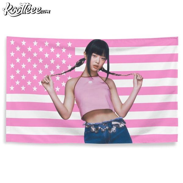 Hanni Bunnies Kpop Pink American Flag