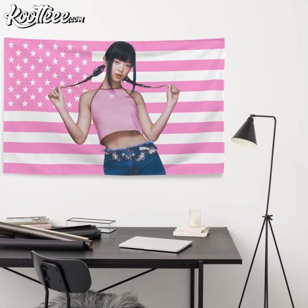 Hanni Bunnies Kpop Pink American Flag