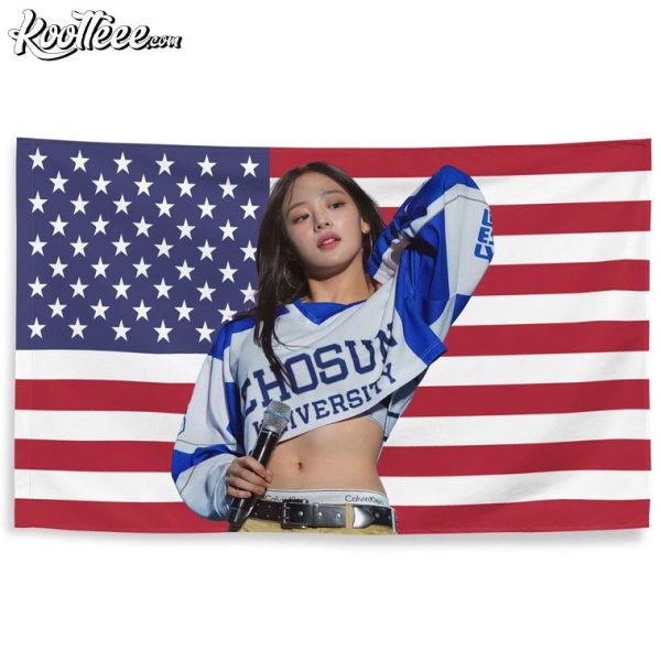 Minji Kpop Gift For Bunnies American Flag