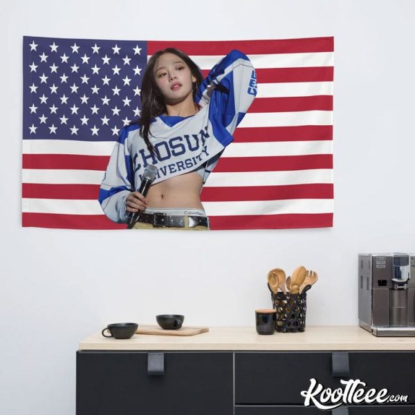 Minji Kpop Gift For Bunnies American Flag