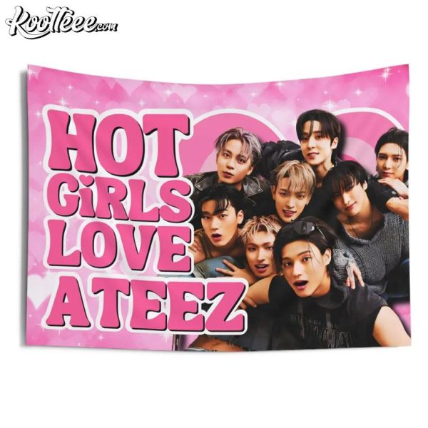 Hot Girls Love Ateez Members Gift For Atiny Wall Tapestry