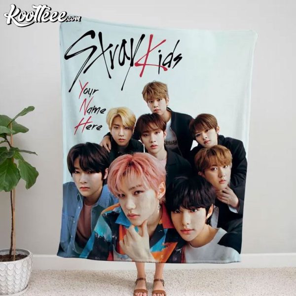 Stray Kids K-Pop Custom Name Fleece Blanket