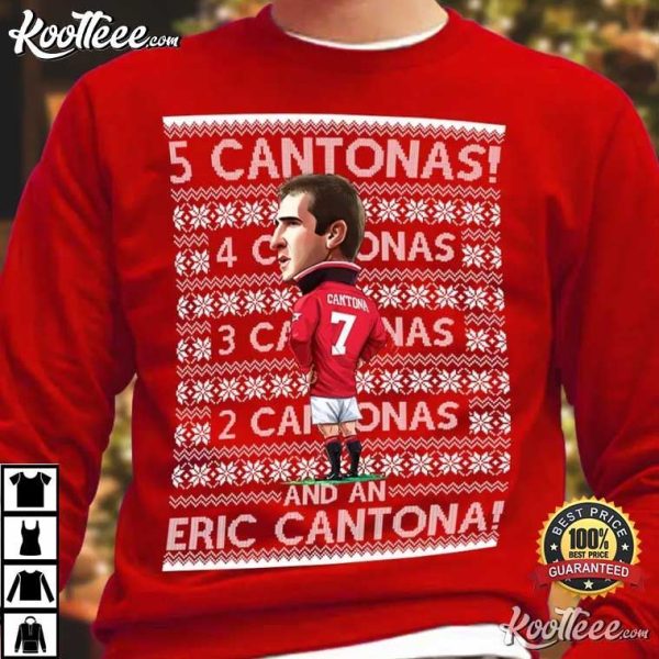 Eric Cantona Manchester United FC Christmas T-Shirt