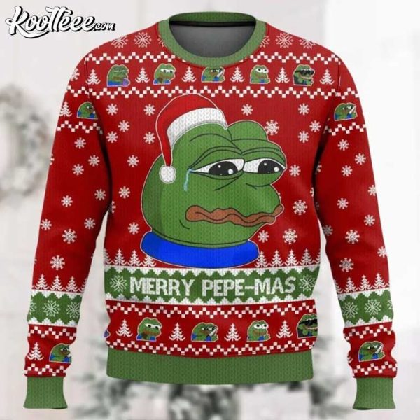 Pepe The Frog Funny Meme Christmas Ugly Sweater