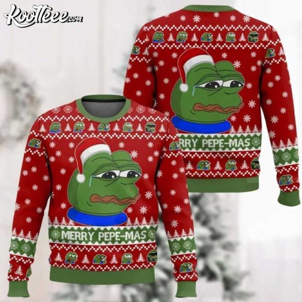 Pepe The Frog Funny Meme Christmas Ugly Sweater