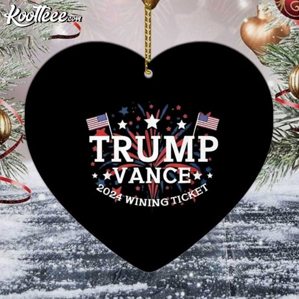 Trump Vance 2024 Wining Ticket Heart Shape Ornament