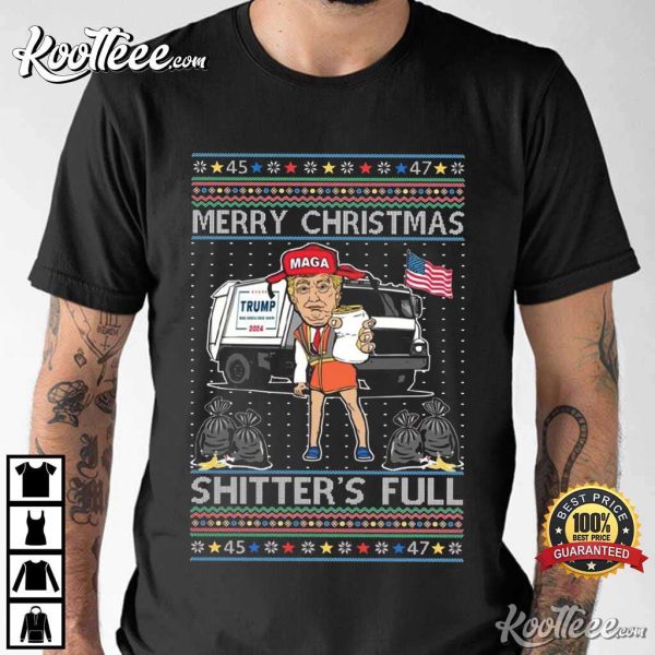 Donald Trump Merry Christmas Shitter’s Full Funny T-Shirt