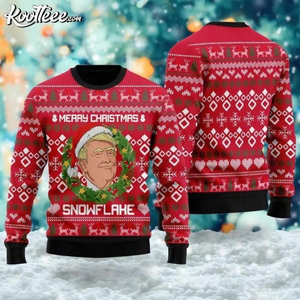 Funny Trump Merry Christmas Snowflake Ugly Sweater